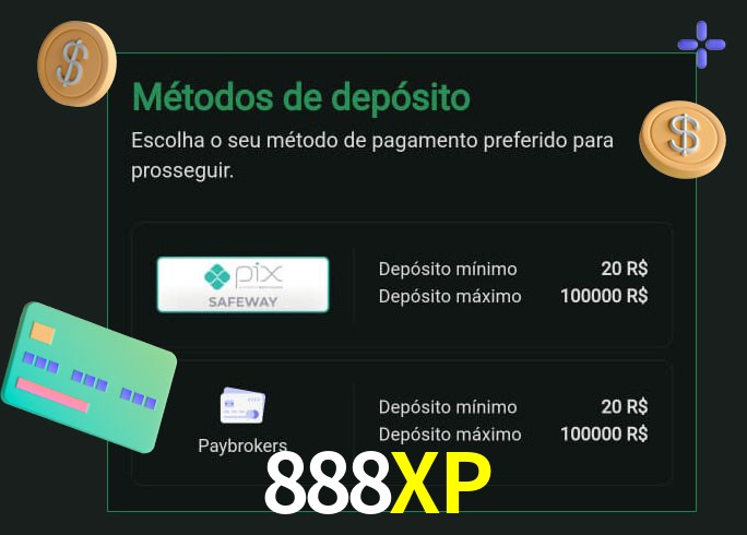 O cassino 888XP oferece uma grande variedade de métodos de pagamento